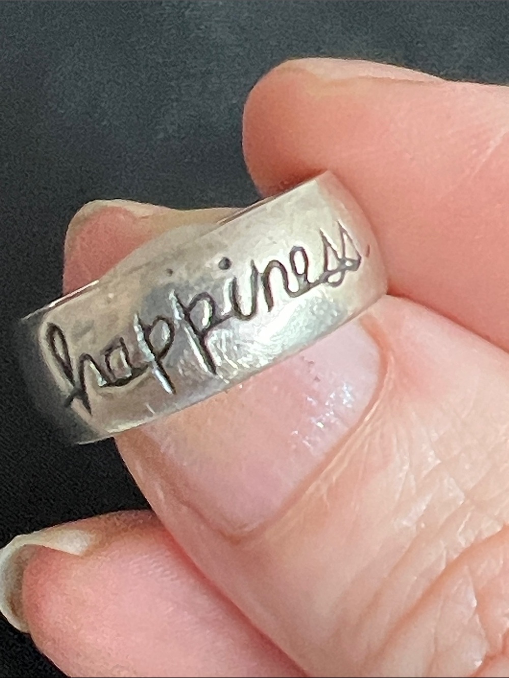 🌞 Engraved 925 Sterling Silver 'Health Wealth Happiness' Ring